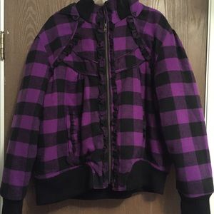 SOLD Torrid Purple Plaid Bomber Jacket